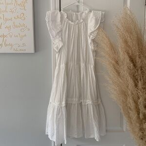 Talulah white eyelet tiered ruffle dress Swiss dots sz S party summer Olivaceous